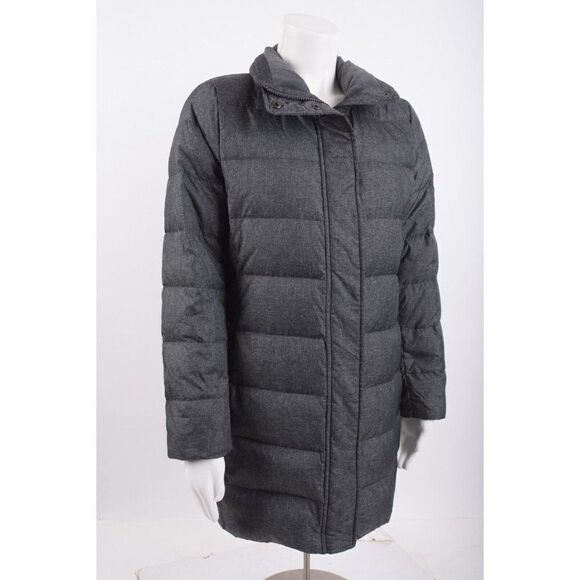 Lands' End Womans Down Coat Puffer Jacket Size Small 6-8 Charcoal Gray - Picture 2 of 6